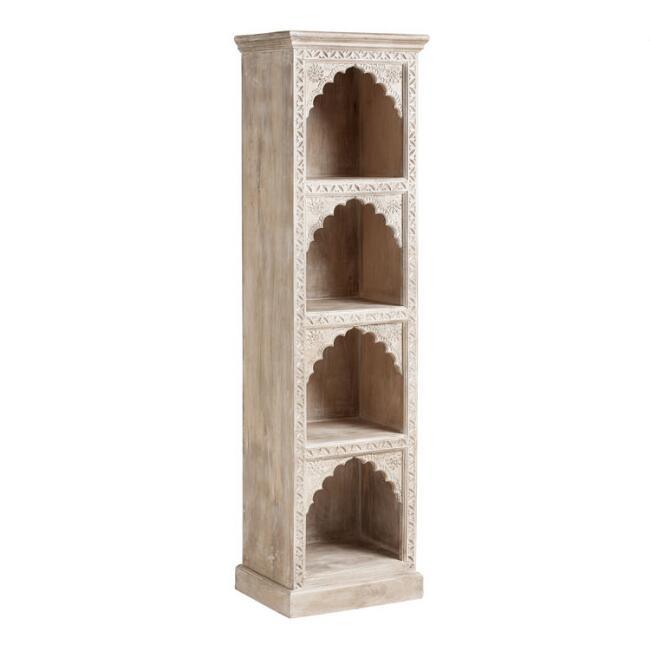 Dravidian Hand Carved Wood Bookshelf - Rathkaar.com