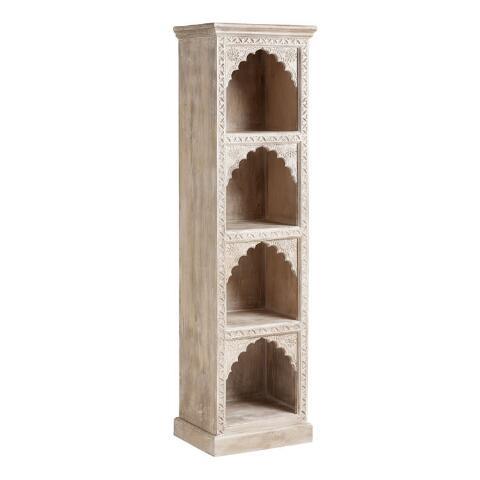 Dravidian Hand Carved Wood Bookshelf - Rathkaar.com