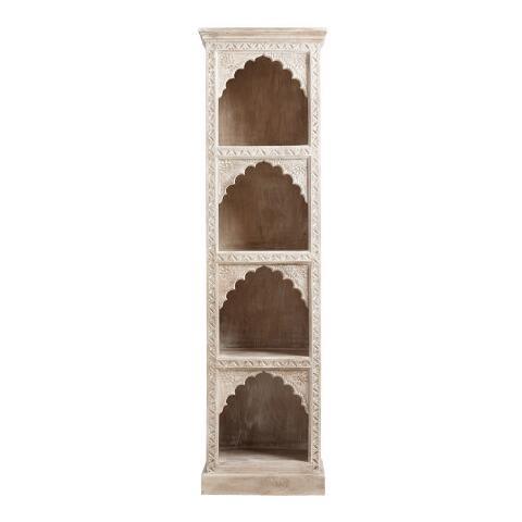 Dravidian Hand Carved Wood Bookshelf - Rathkaar.com