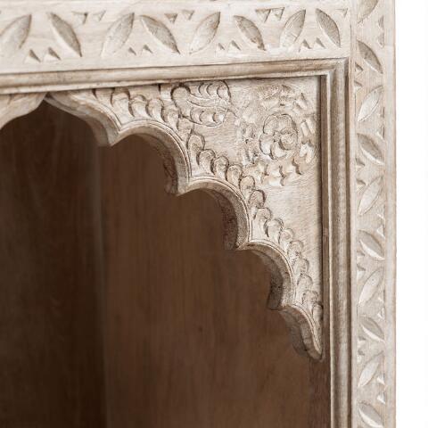 Dravidian Hand Carved Wood Bookshelf - Rathkaar.com