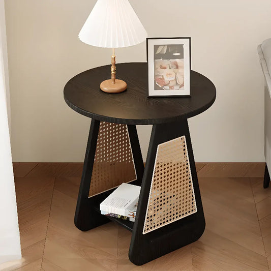 Trestle Round End Table