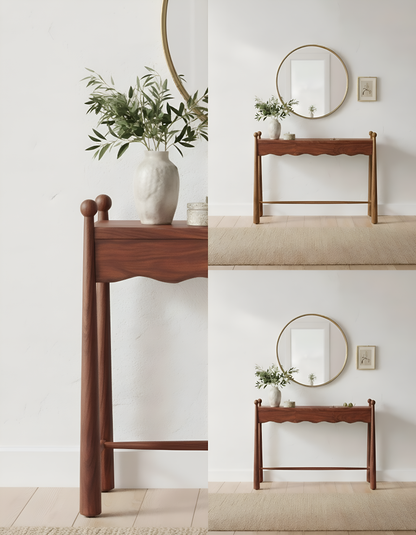 Wave Sheesham Wood Console Table