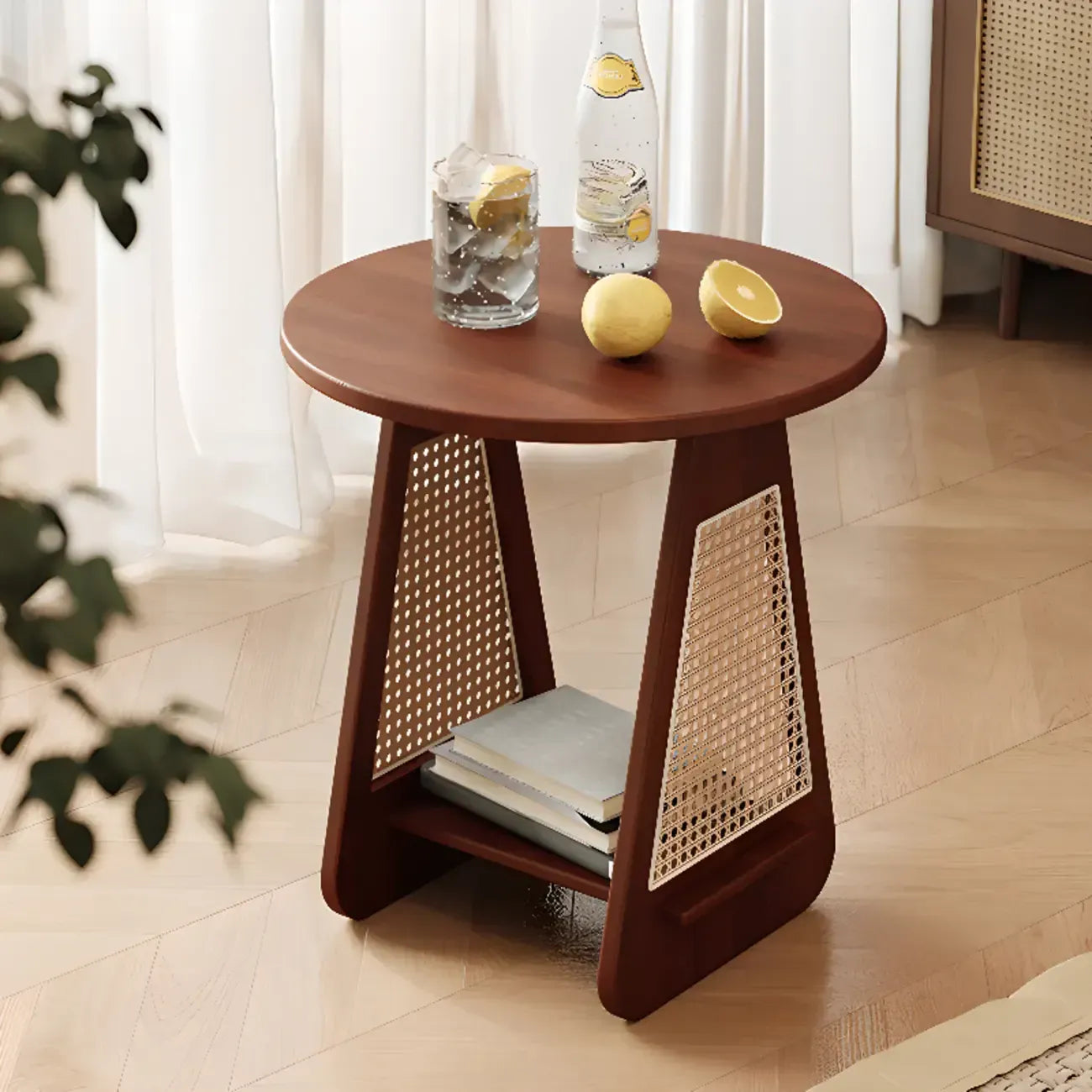 Trestle Round End Table