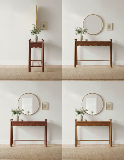Wave Sheesham Wood Console Table
