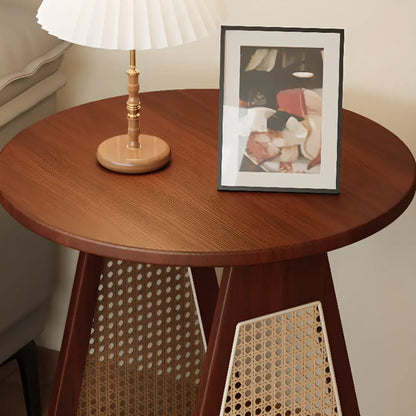 Trestle Round End Table