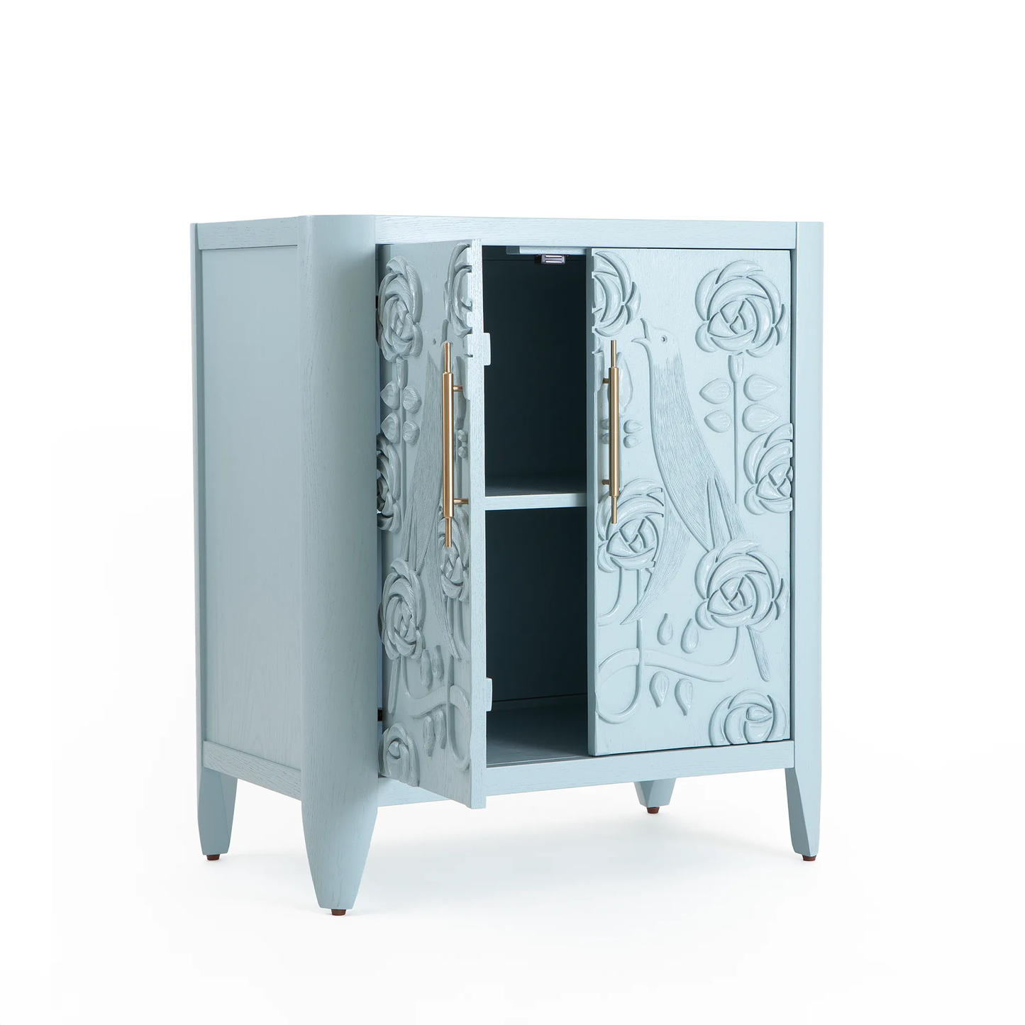 Azealia Cabinet 2 Door & Shelf Cabinet  Storage Made Of Solid Mango Wood