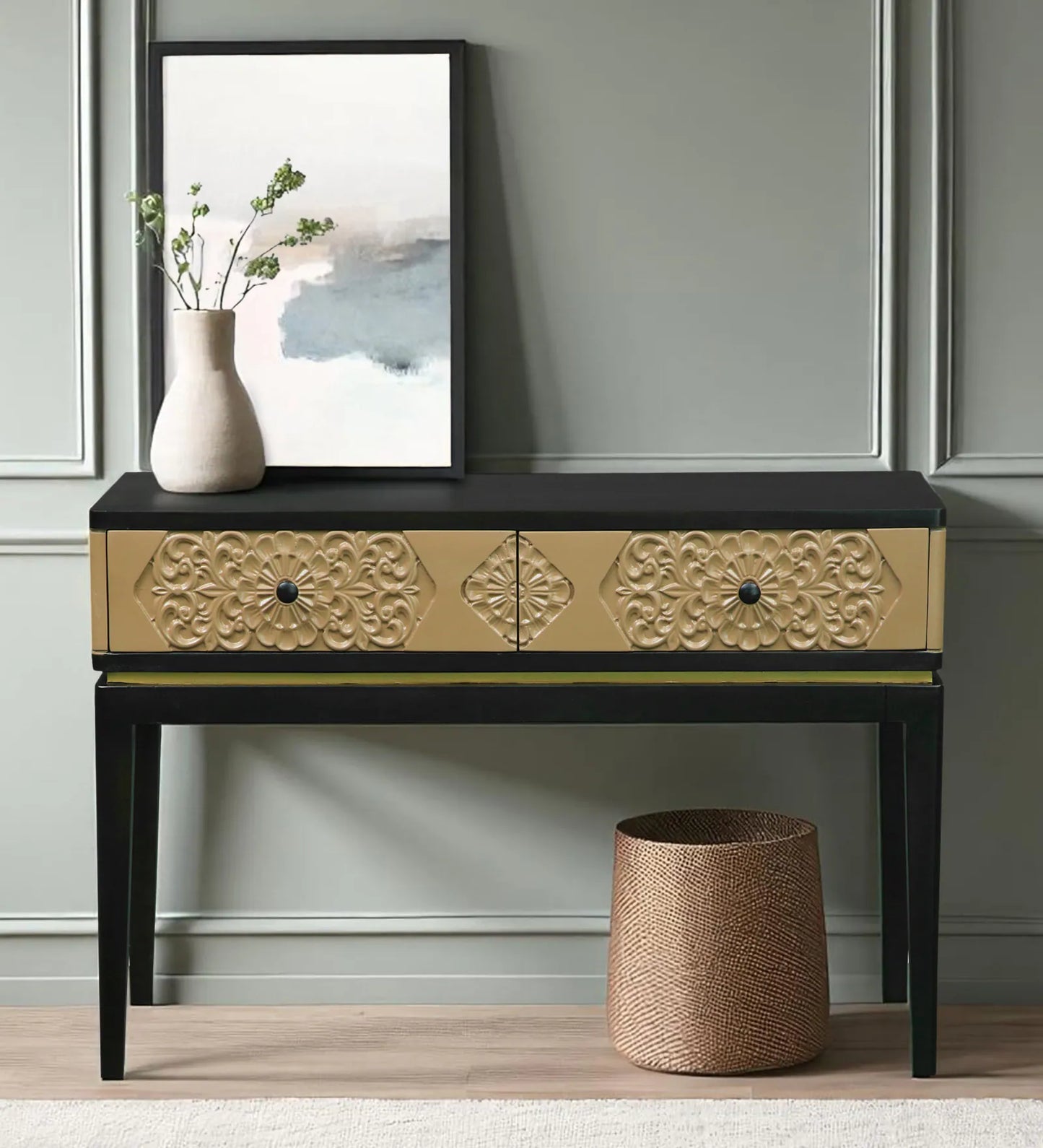 Adira Cosole table with 2 drawer made of solid mango wood