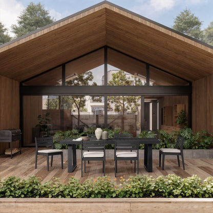 Minimalist Metal Table Set (6-Seater)