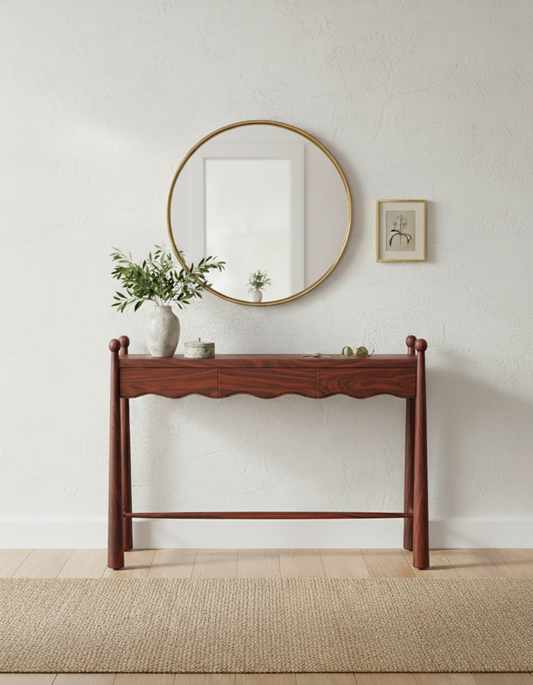 Wave Sheesham Wood Console Table