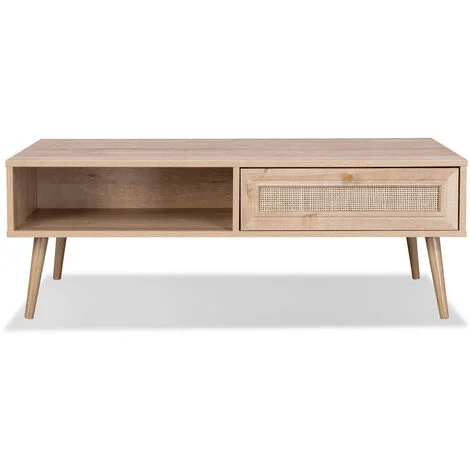 Atlas Solid Wood Rattan Coffee Table - Rathkaar.com
