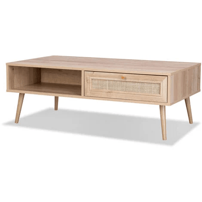 Atlas Solid Wood Rattan Coffee Table - Rathkaar.com