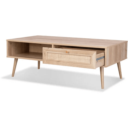 Atlas Solid Wood Rattan Coffee Table - Rathkaar.com