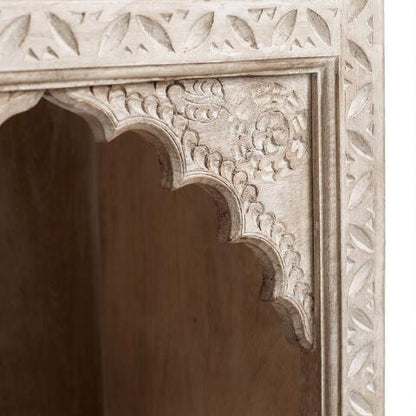 Dravidian Hand Carved Wood Bookshelf - Rathkaar.com