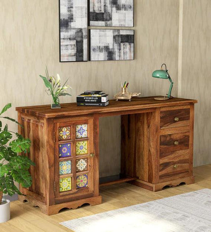 Bella Solid Wood Study Table For Home Office - Rathkaar.com