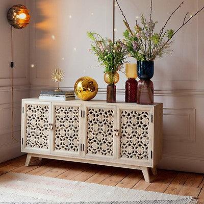 Ajisai Carved Side Board - Rathkaar.com