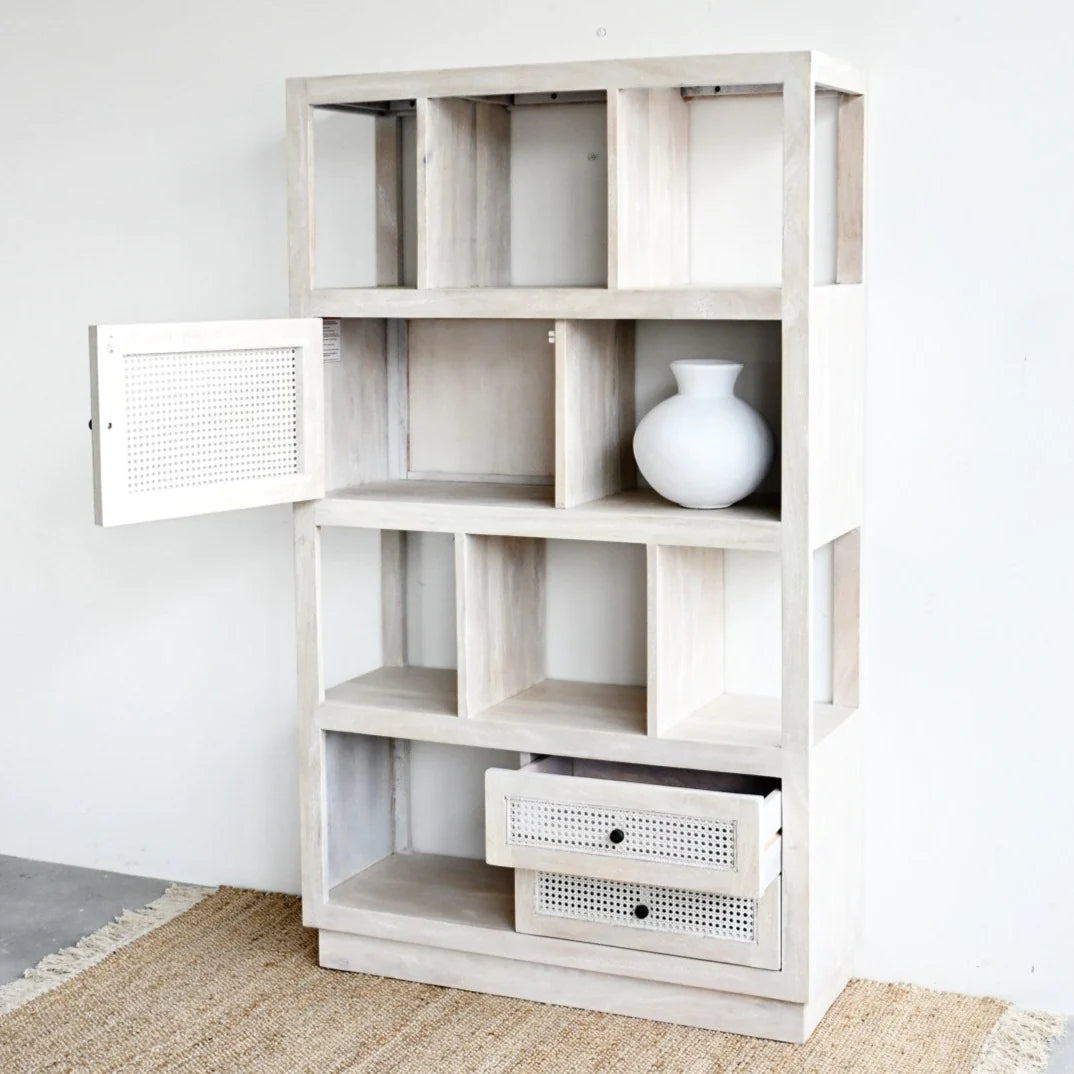 Pearl Rattan Bookcase