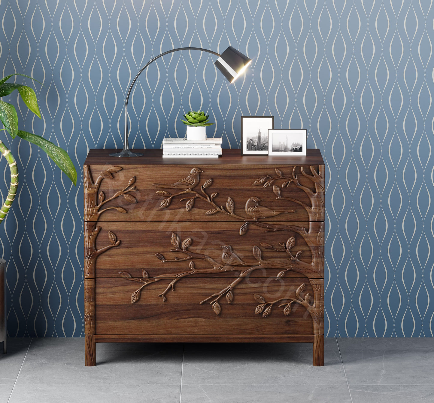 Ornithology chest of drawers