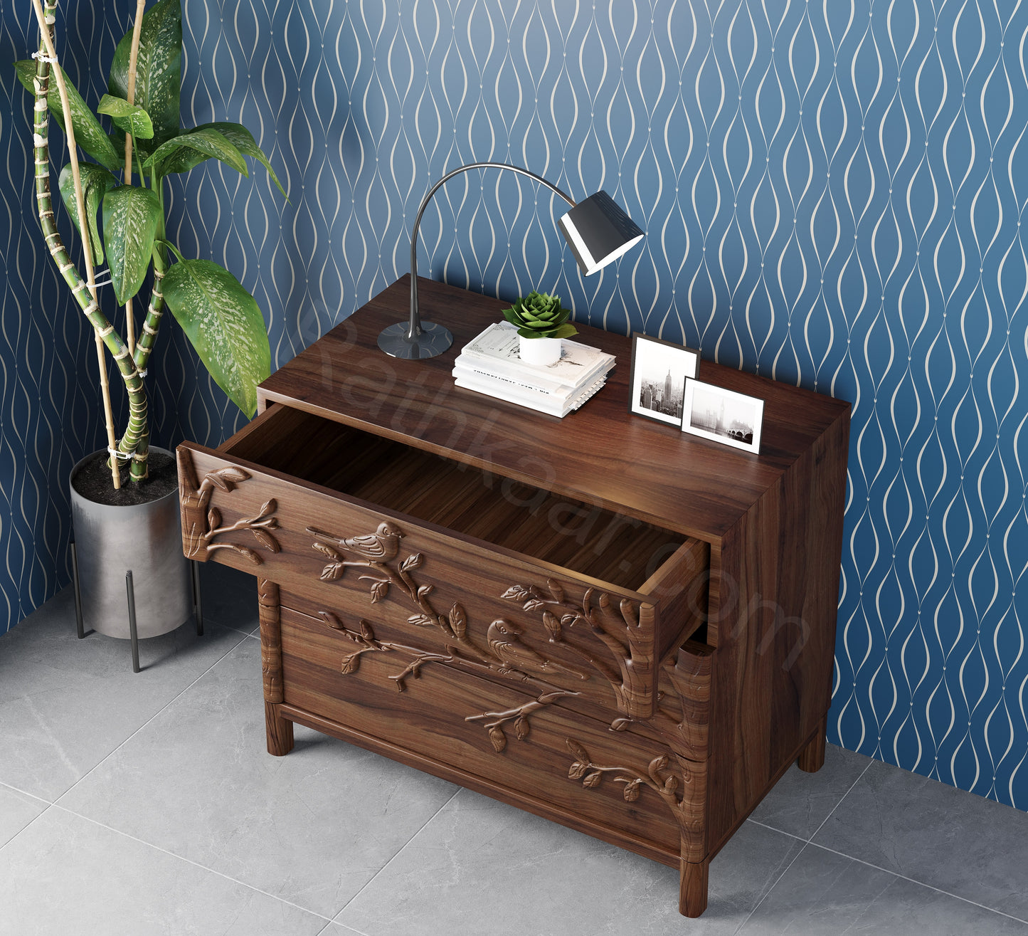 Ornithology chest of drawers